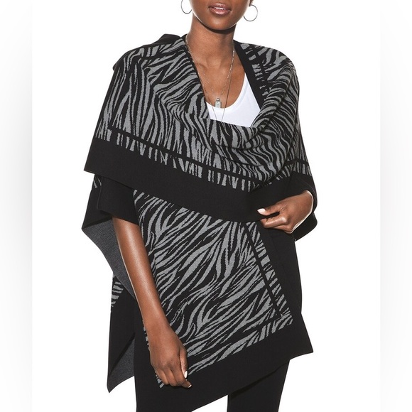 White House Black Market Jackets & Blazers - WHBM Zebra Jacquard Ruana